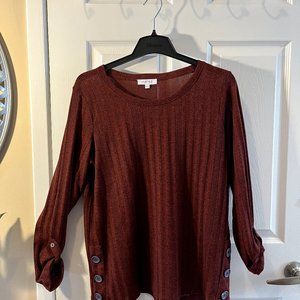 mySTYLE knit sweater, decorative buttons, v-neck